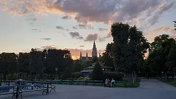 Park in Vienna at sunset during IETF 126