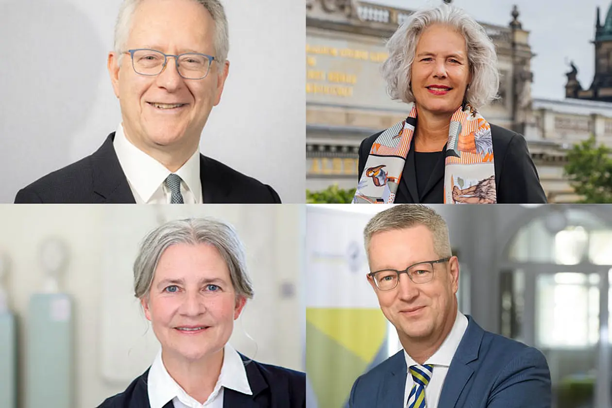 Portraitbilder der vier Rektorinnen und Rektoren