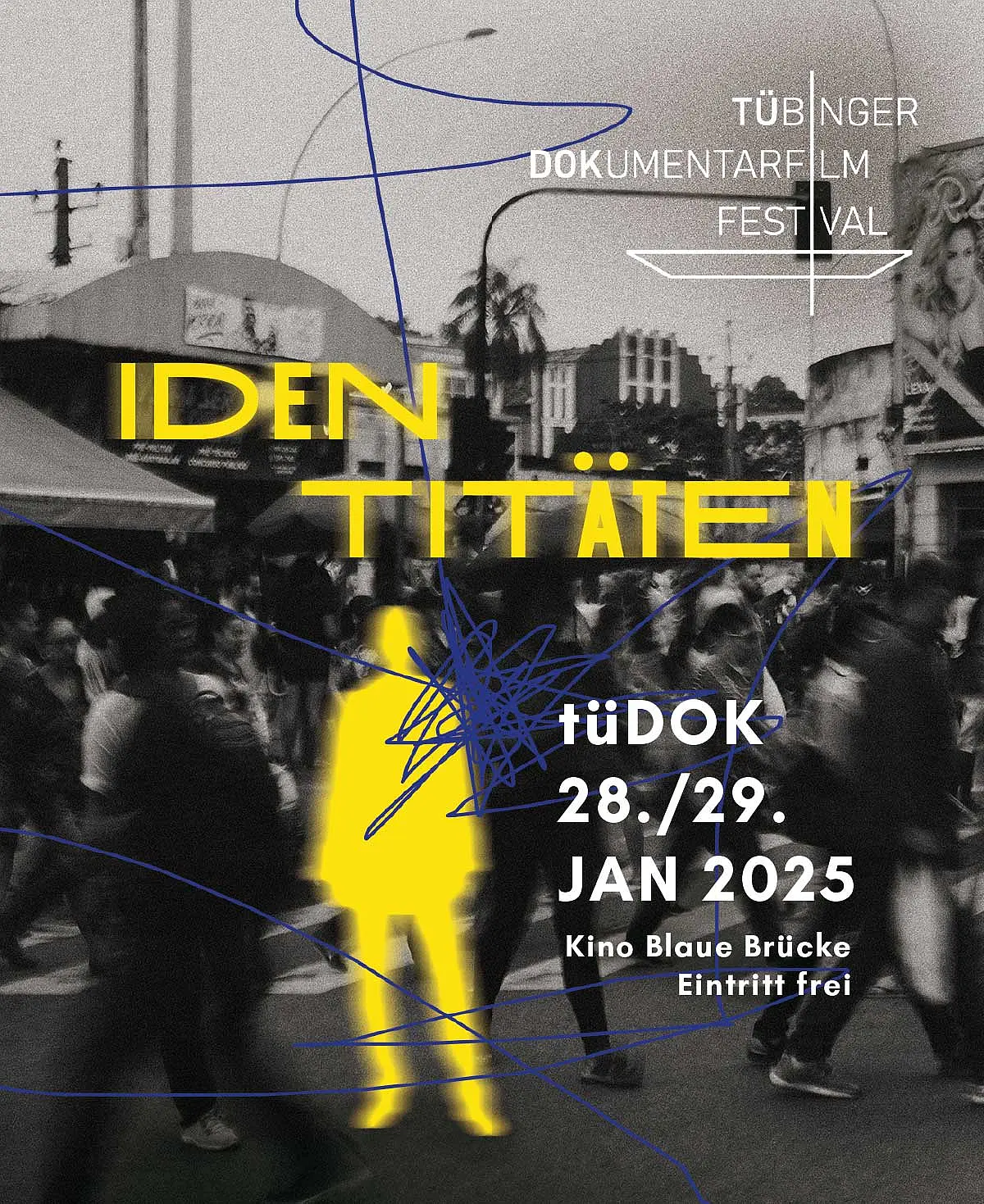 Das Bild zeigt das Plakat zum Dokumentarfilmfestival „Identitäten".
