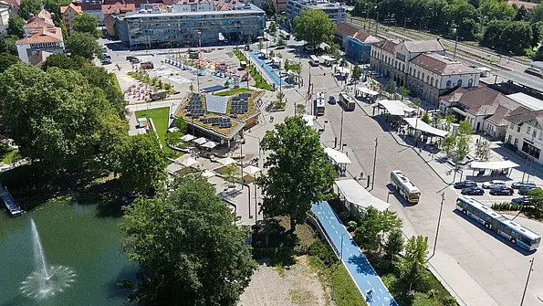 Blick auf den Europaplatz