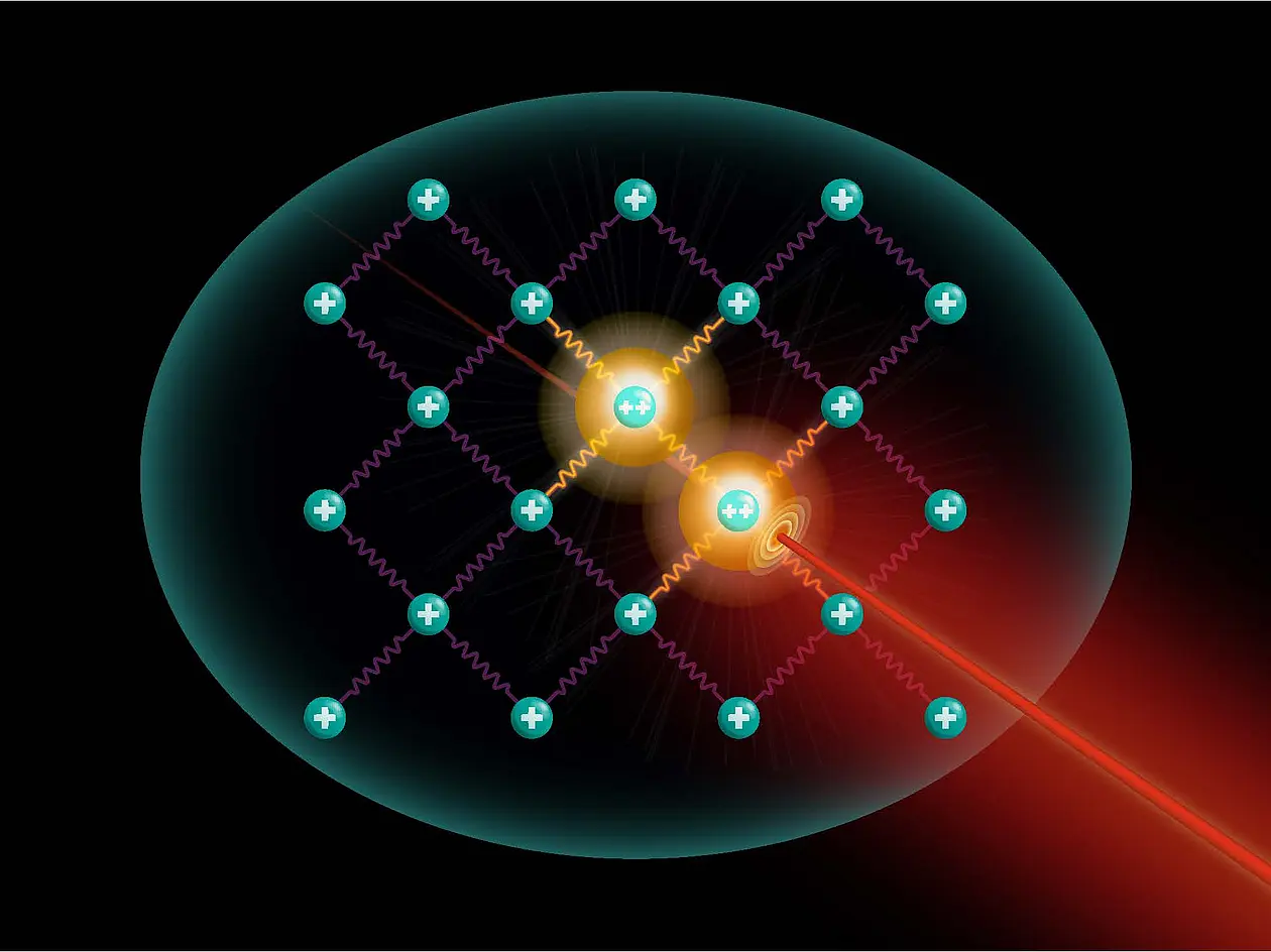 Schematic illustration of an ion crystal