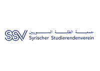 Logo mit deutscher und arabischer Schrift: SSV - syrischer Studierendenverein