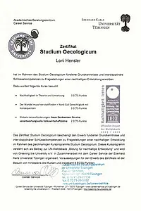 Zertifikat Studium Oecologicum