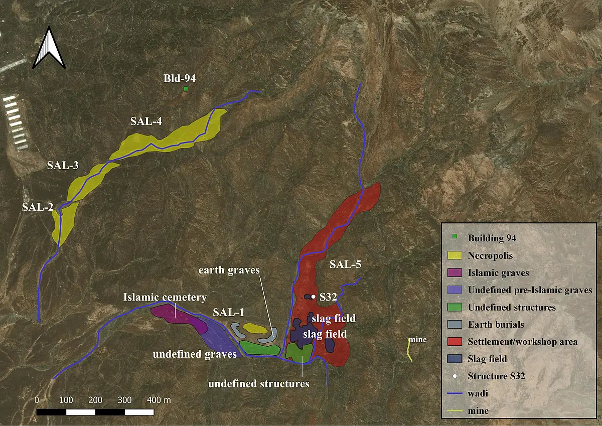 A map of the site showing its different elements.