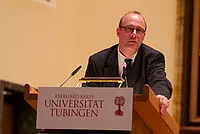Professor Dr. Dres. h. c. Christoph Markschies, Professor für Ältere Kirchengeschichte an der Humboldt-Universität Berlin, hielt die Laudatio auf Margot Käßmann.