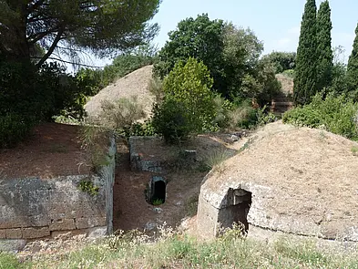 Gräber der Banditaccia-Nekropole, andere Ansicht, Cerveteri