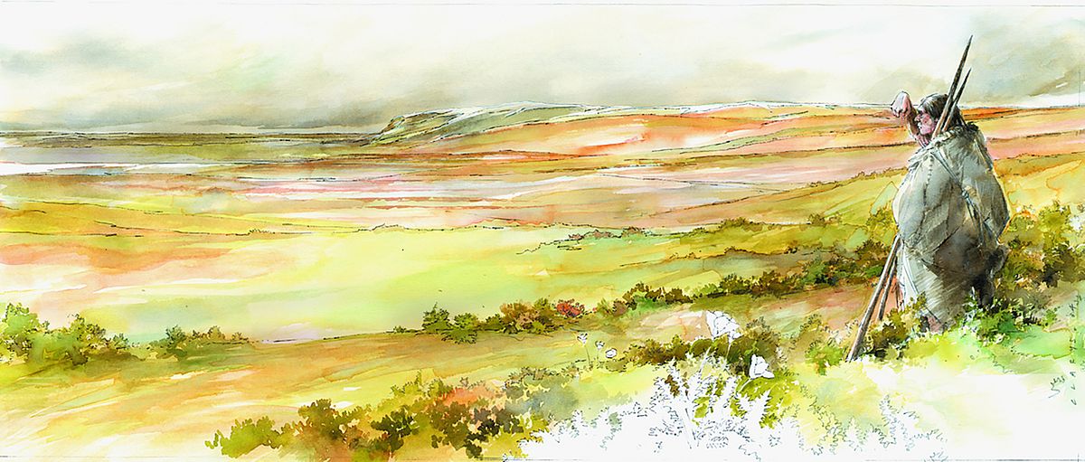 Artist's impression of the glacial landscape 