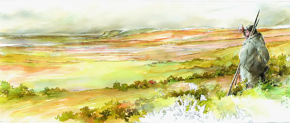 Künstlerische Darstellung einer Landschaft
