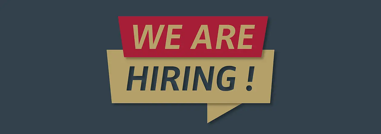 Banner mit Text: "We are hiring!"