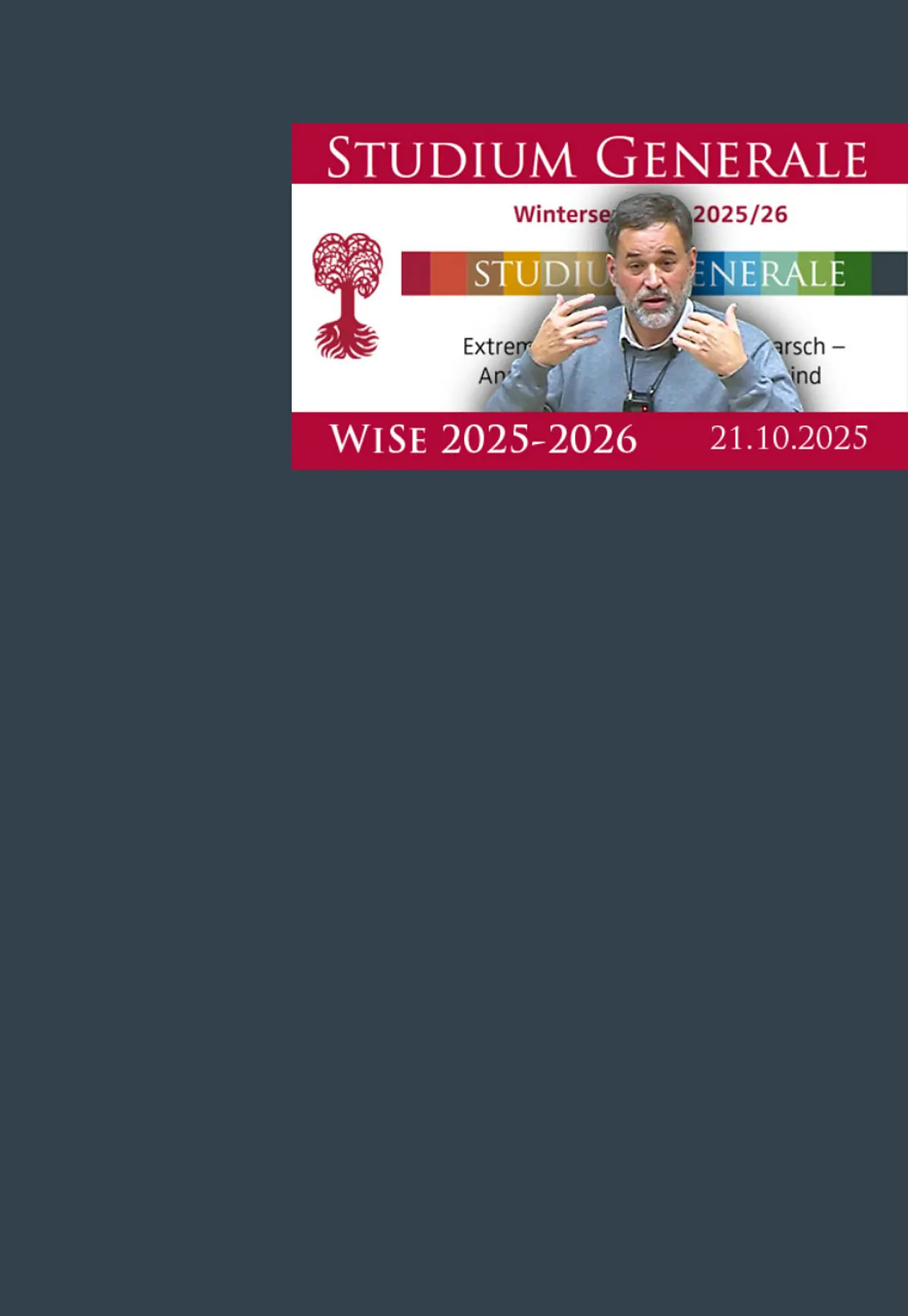 Das Bild zeigt die Vorschau des Videos der Vorlesungsaufzeichnung.