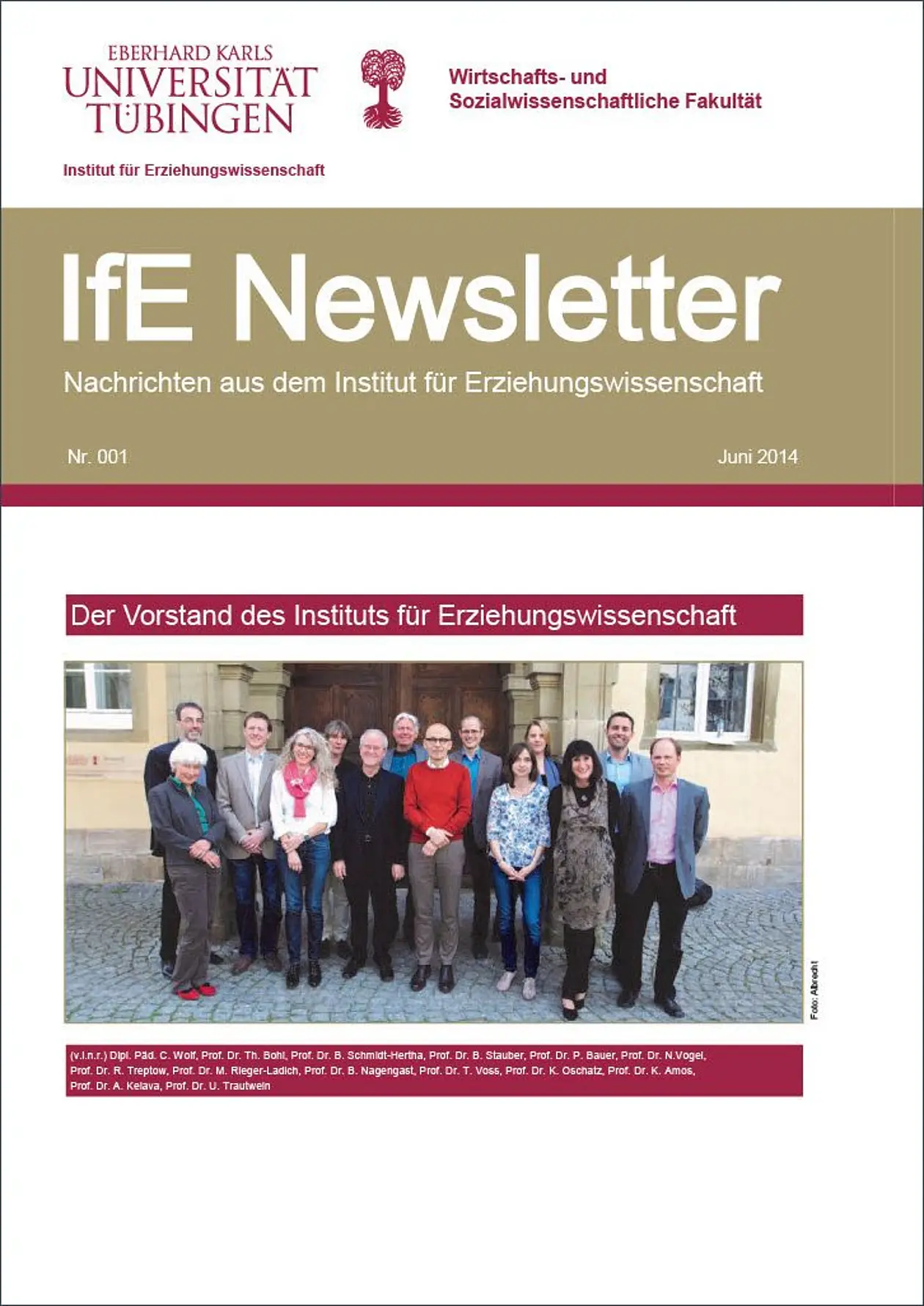 Titelbild des ersten Newslettters