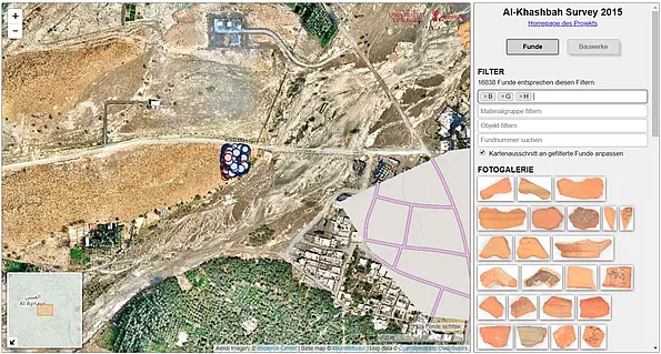 Screen view of a web-based geographic information system with a high-resolution aerial map.