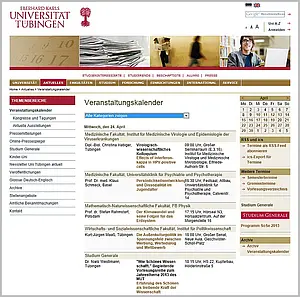 Veranstaltungskalender der Universität Tübingen: www.uni-tuebingen.de/de/64