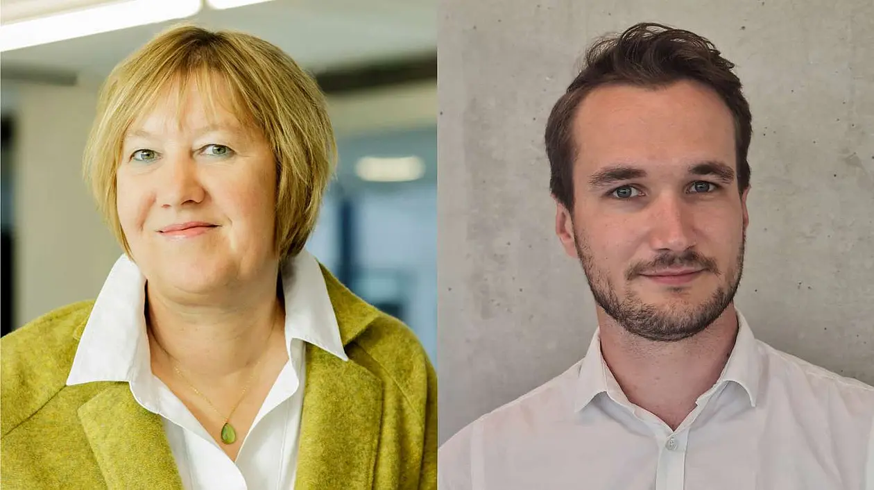 Porträt von Birgit Stark (links) und Pascal Schneiders,  Hans Bausch Mediapreisträger 2026
