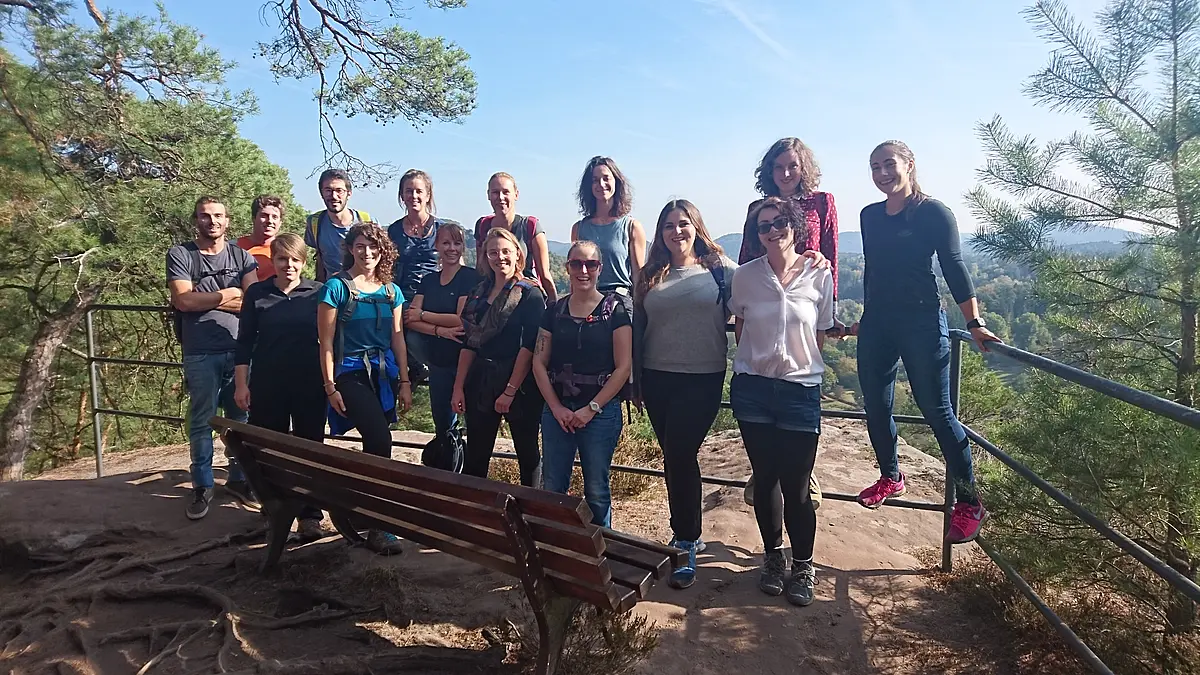 All 15 participating EVEREST students during the 2018 PhD retreat