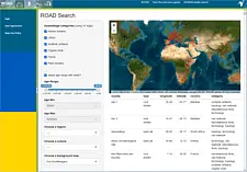 Screenshot of the WebGIS Portal of the ROCEEH Out of Africa Database (ROCEEH)