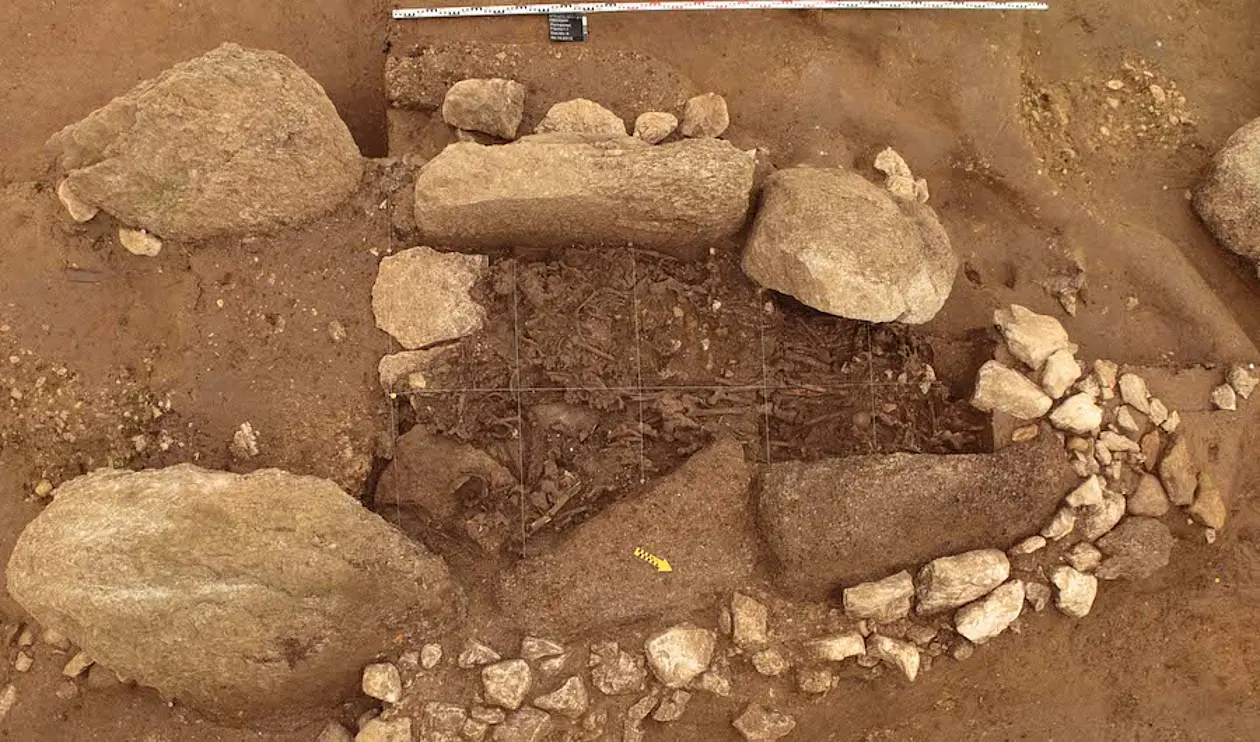 Top view of the Dolmen of Oberbipp, one of the largest burial sites in the study.