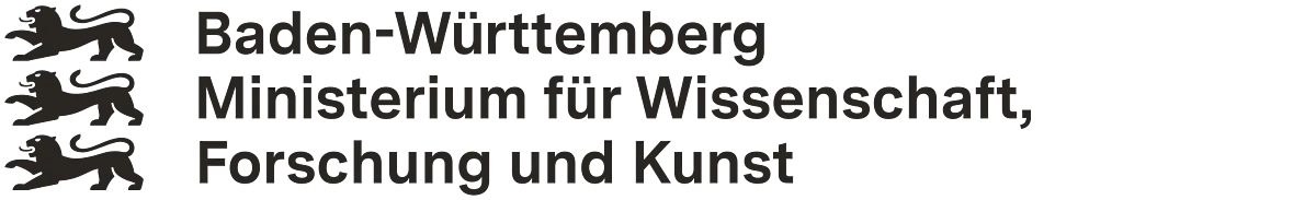 Logo and text "Baden-Württemberg Ministerium für Wissenschaft, Forschung und Kunst"