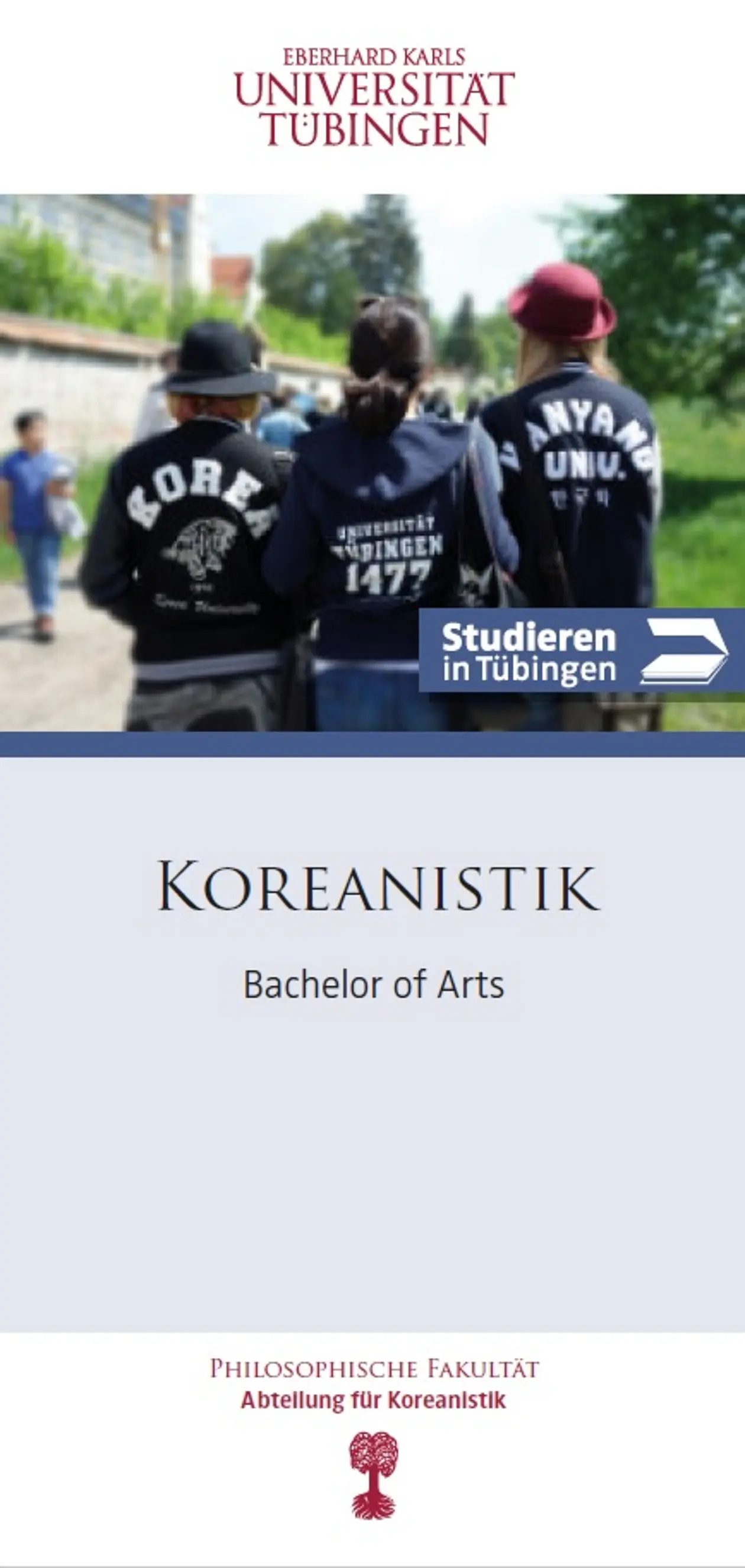 Das Bild zeigt das Deckblatt des Koreanistik Bachelor-Flyers