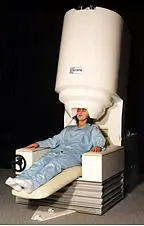 Human subject during MEG recording