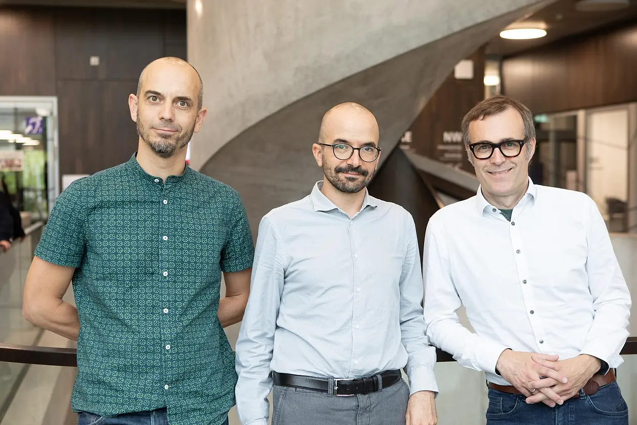 Gruppenfoto der drei Wissenschaftler