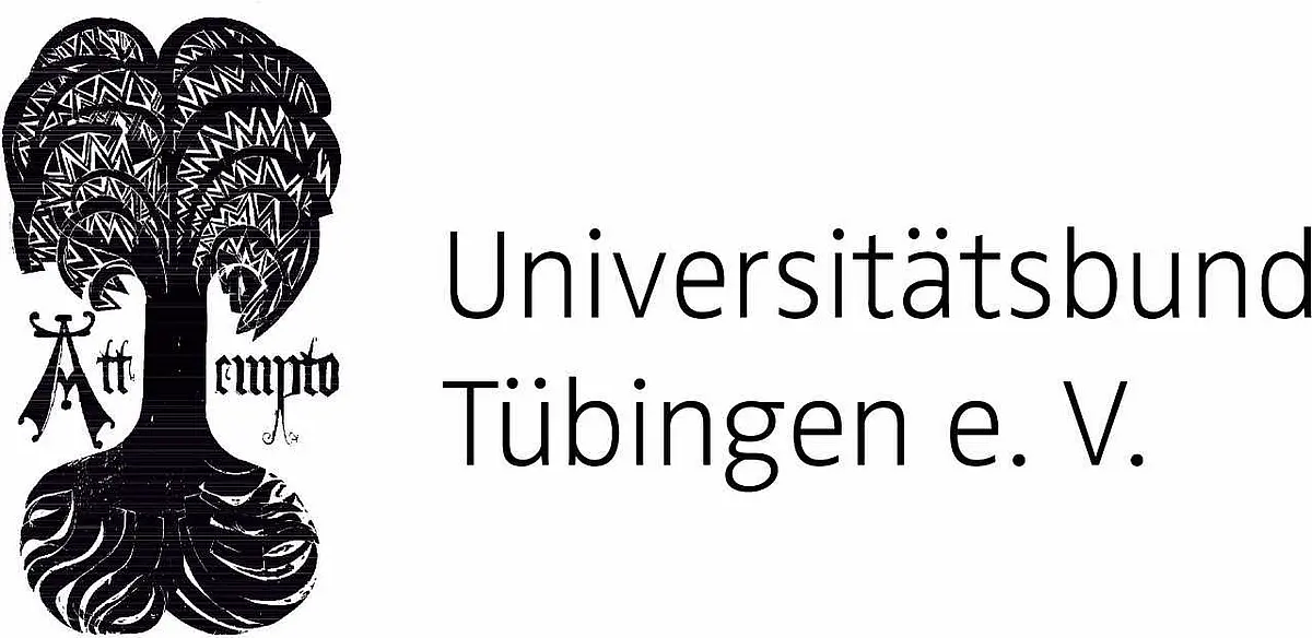 Schwarze Attempto-Palme neben Schriftzug "Universitätsbund Tübingen e. V."