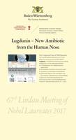 Banner des Arbeitskreises S. Grond auf der 67. Nobelpreisträgerkonferenz Lindau mit dem Thema: Lugdunin - New Antibiotic from the Human Nose.
