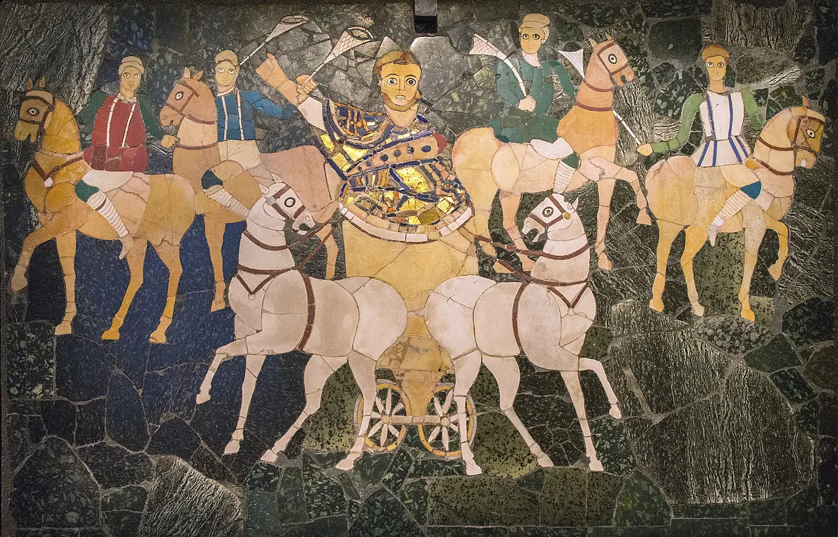 Darstellung eines processus consularis; opus sectile-Panel aus der Basilica des Iunius Bassus, Rom, um 330/340 n. Chr. Rom, Museo Nazionale Romano. Palazzo Massimo alle Terme, Inv.-Nr. 353. Foto: Martin Kovacs