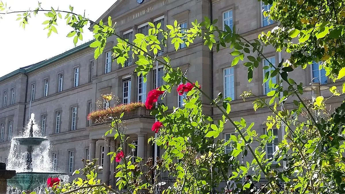 [Translate to Englisch:] Neue Aula im Sommer