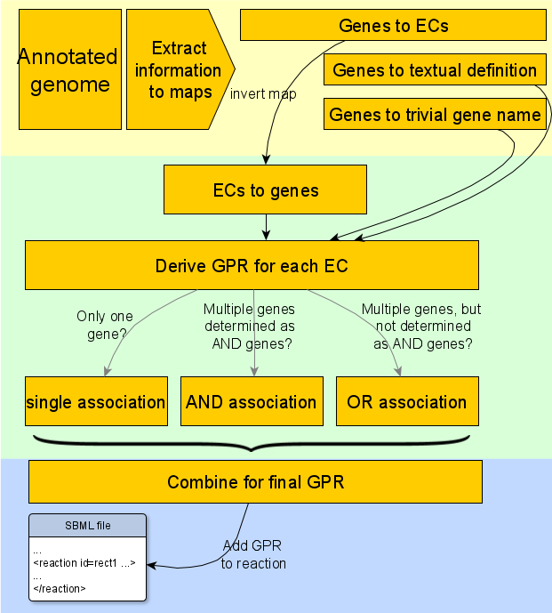 An algorithm for deriving gene-protein reaction rules