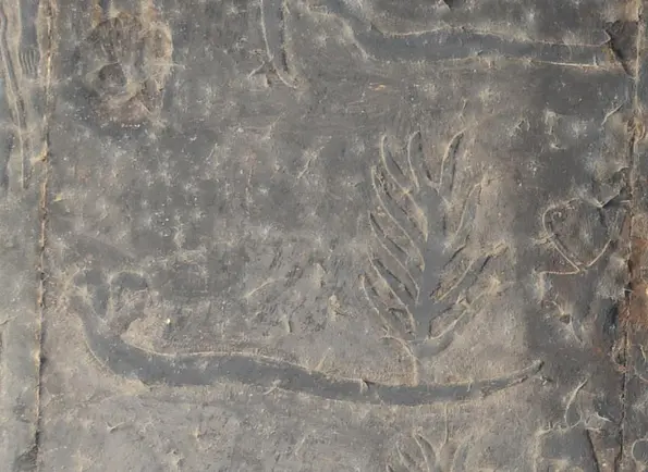 A ceiling covered in thousands of years’ worth of dust and soot.
