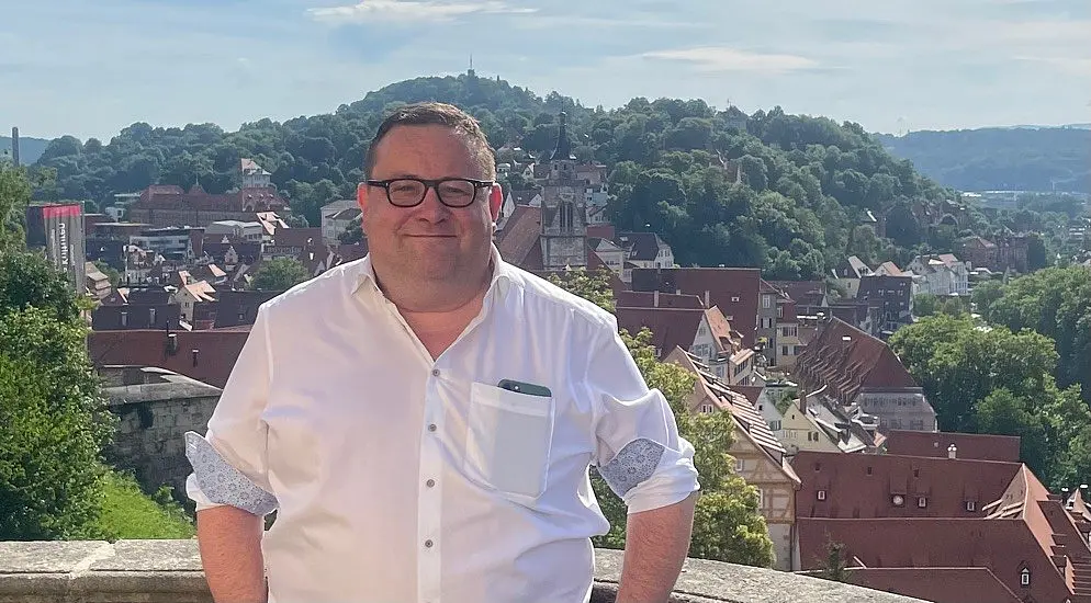 Foto von Markus Jox bei seinem Besuch in Tübingen im Juli 2022