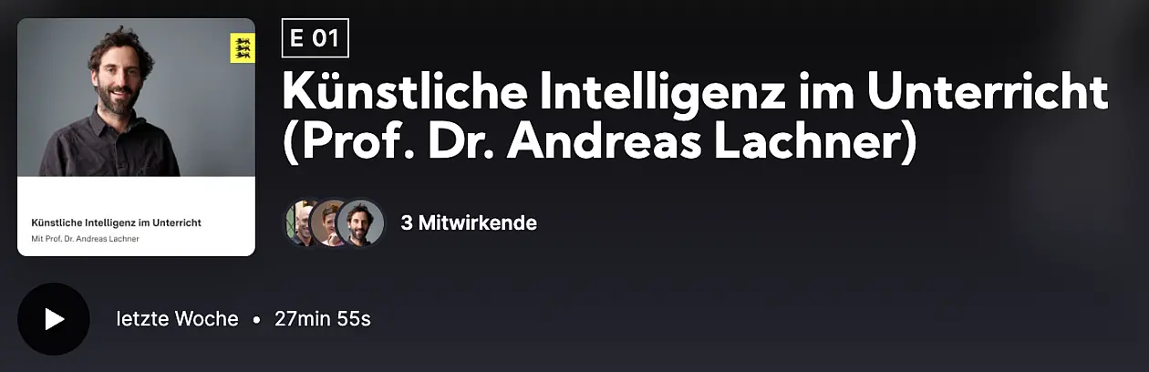 Dargestellt ist ein Screenshot des Podcasts.