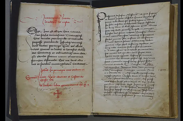 Die älteste Matrikel der Universität Tübingen (1477). Quelle: UAT 5/24