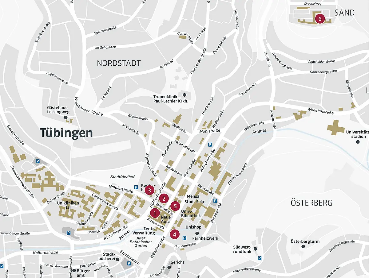 Lageplan der Juristischen Fakultät