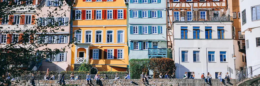 A row of houses along the Neckar River in Tübingen