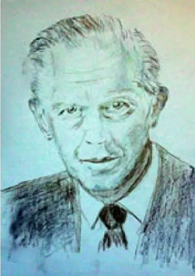 Gezeichnetes Selbstbildnis von Professor Dr. Eberhard L. Betz