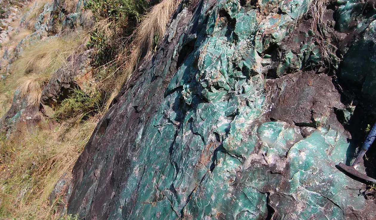 Green colored rock