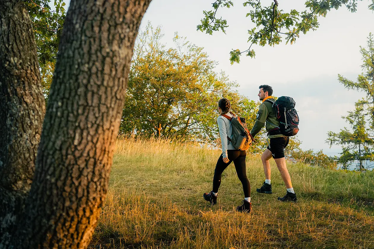 Two people on a hike