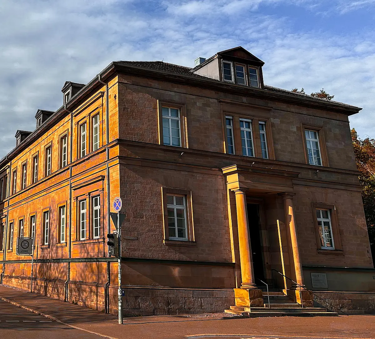 Bigger historical stone Building at a street