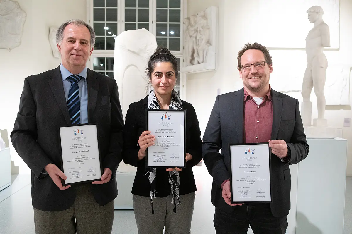 Von links: Professor Dr. Peter Dietrich, Dr. Solmaz Mohadjer und Michael Pelzer