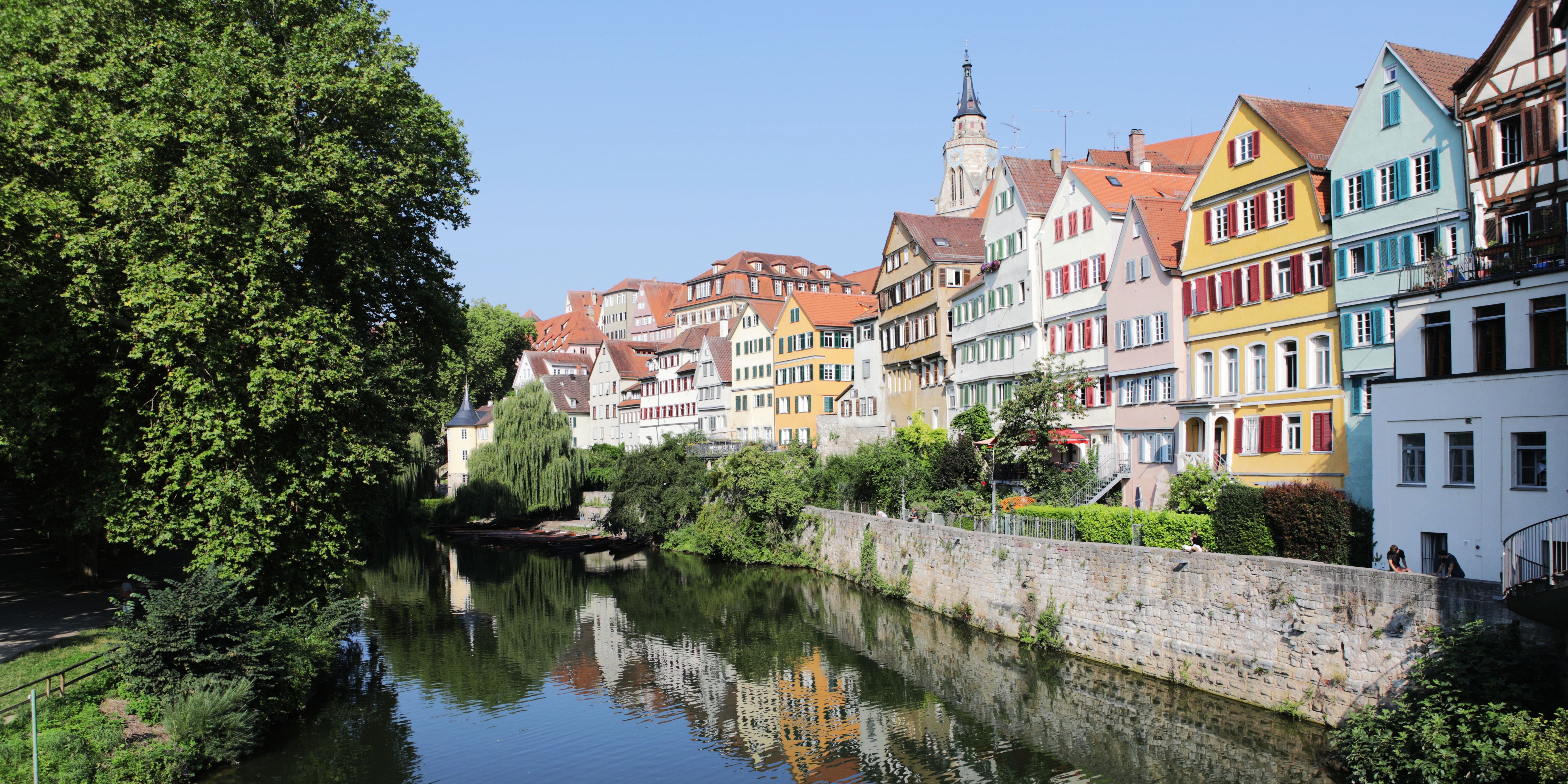 Blick auf den Neckar und Altstadtfassaden