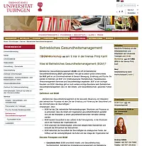 Homepage des Betrieblichen Gesundheitsmanagements: www.uni-tuebingen.de/de/30766