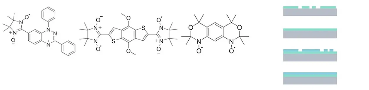 Diradicals and different films deposited on a substrate