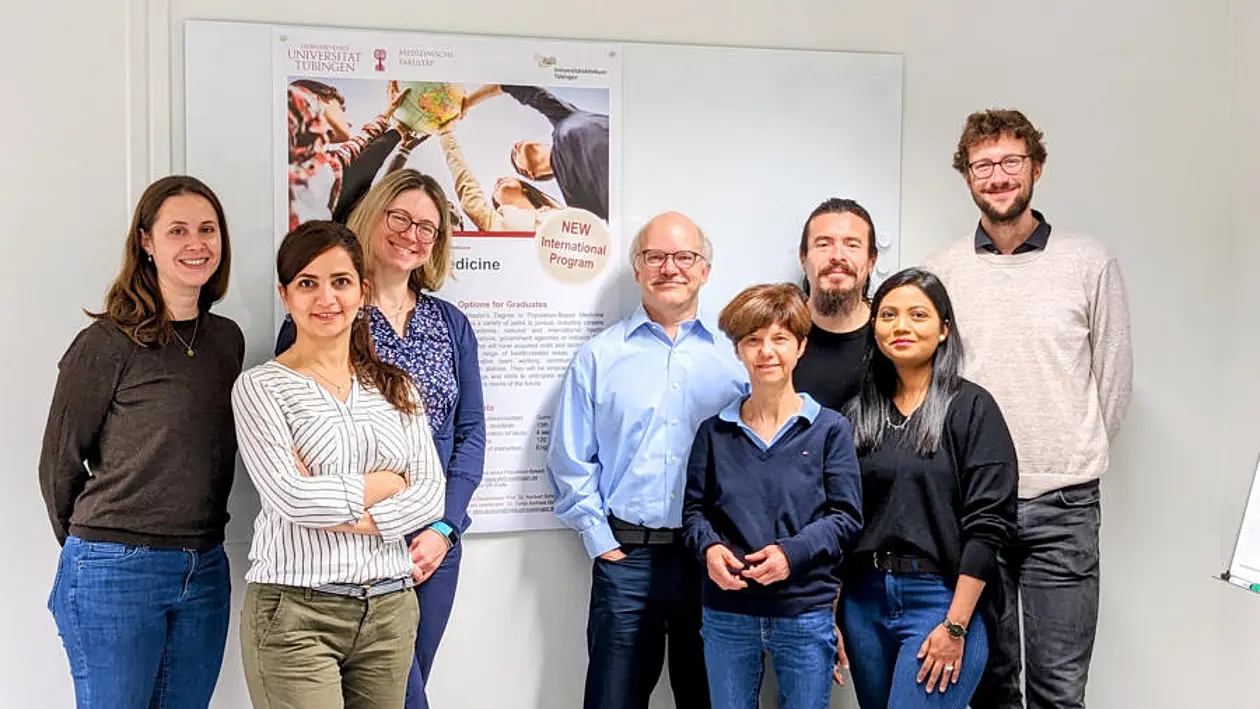 Group picture of the Population-Based Medicine department team. Five women and three men are shown.