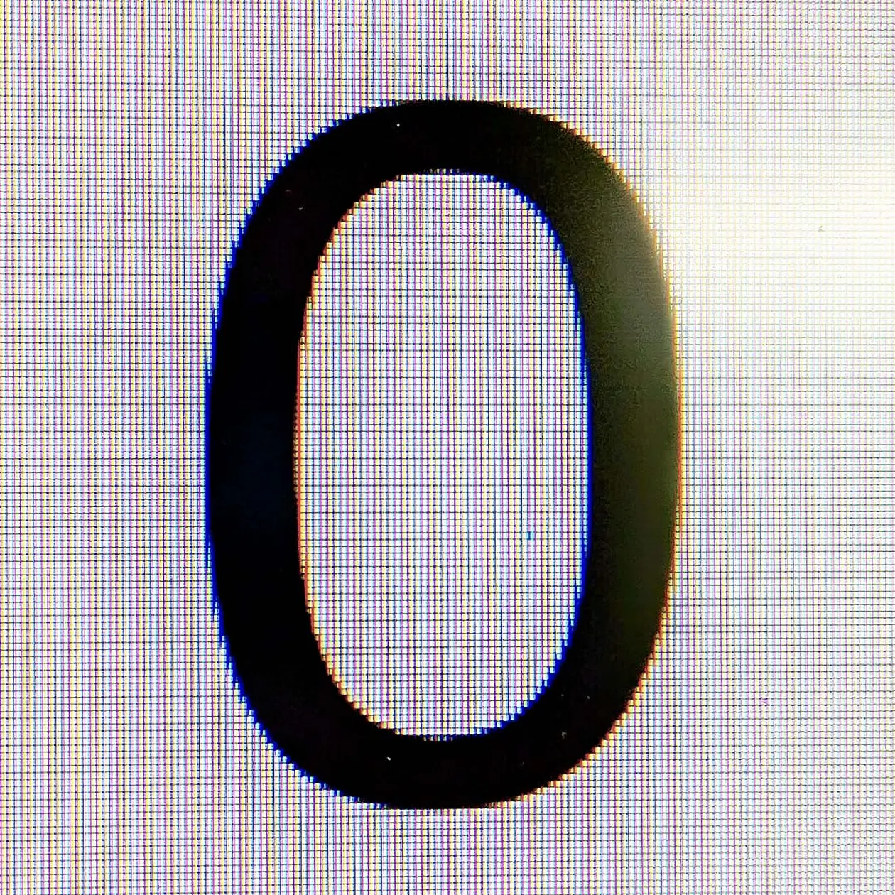 Eine Null auf einem Monitor