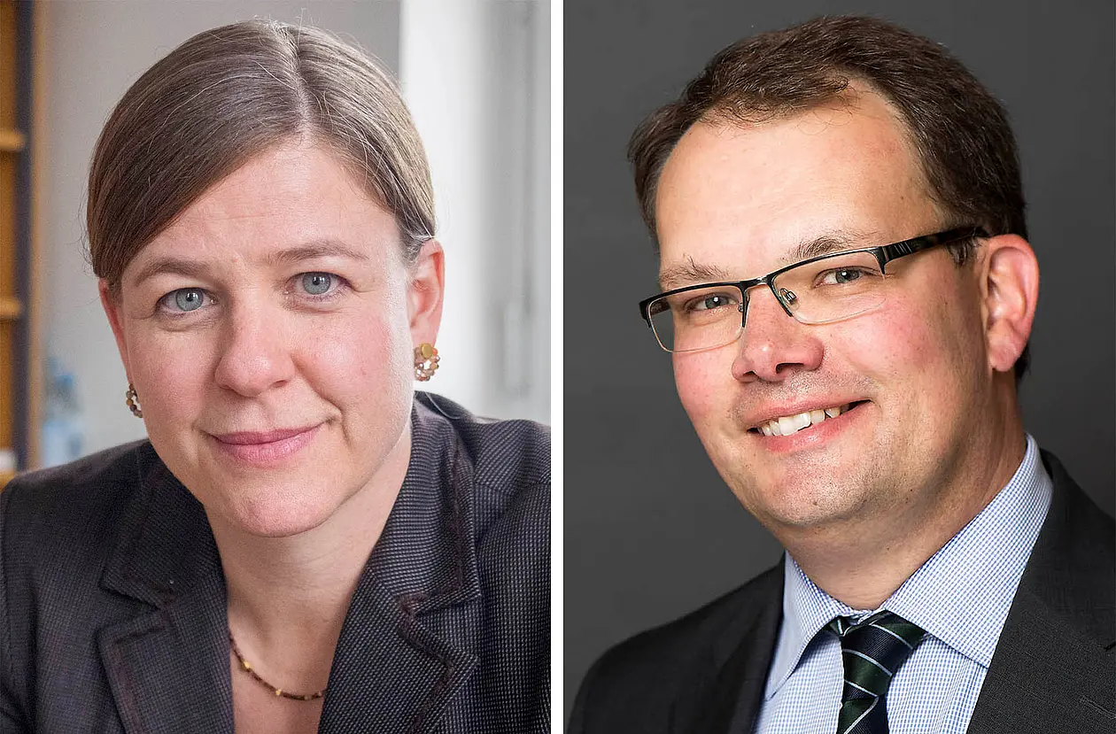Portraitfoto von Dr. Christine Osterloh-Konrad und Professor Dr. Jens-Hinrich Binder 