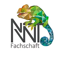 Das Logo der Fachschaft NwT zeigt ein Chamäleon, welches auf dem Schriftzug NwT sitzt.