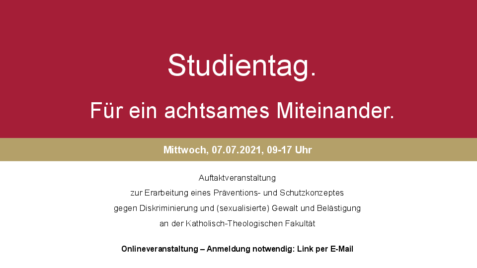 Studientag. Für ein achtsames Miteinander.