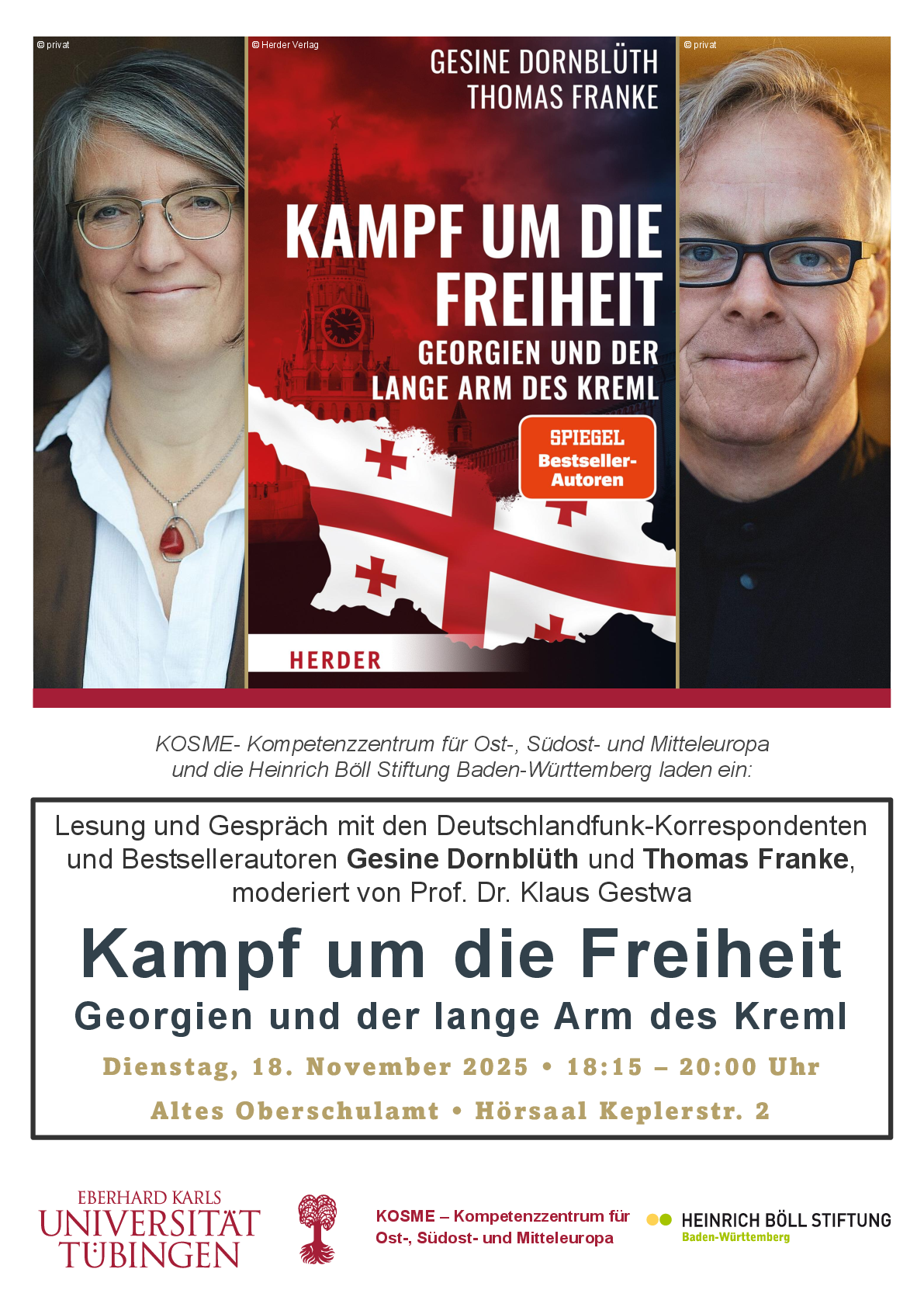 Veranstaltungsplakat Dornblüth/Franke, Kampf um die Freiheit